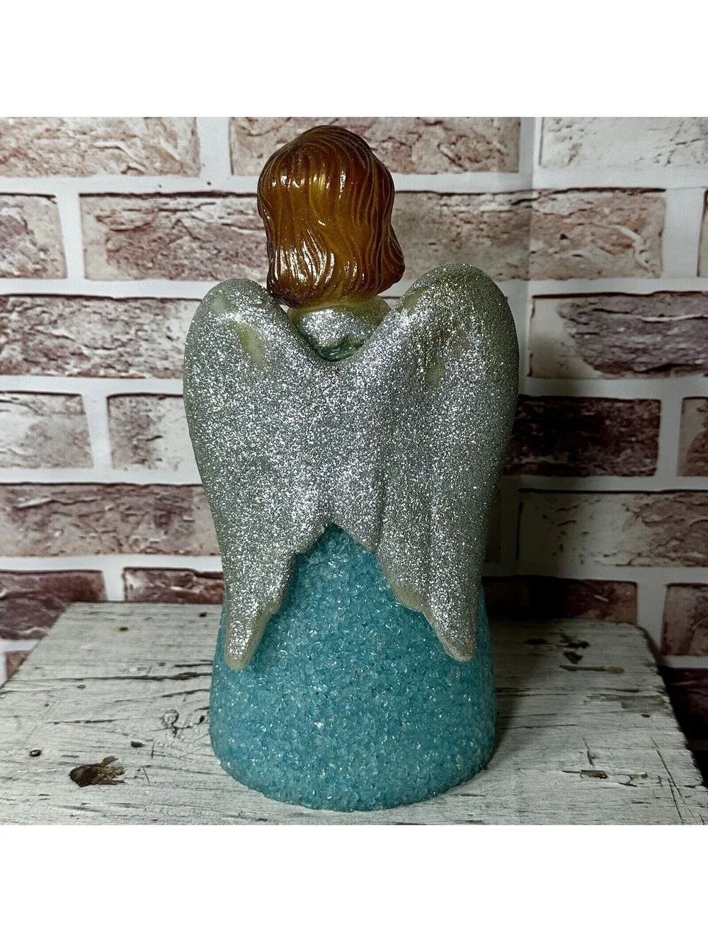 Vintage 10” Christmas Angel Melted Popcorn Plastic Tree Topper or Table Decor’